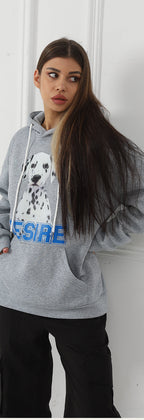 Sarah Express Women's Printed Long Sleeve Hoodie Sweatshirt - Casual Pullover Top