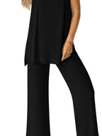 Sarah Express Women's Round Neck Tank and Pants Set