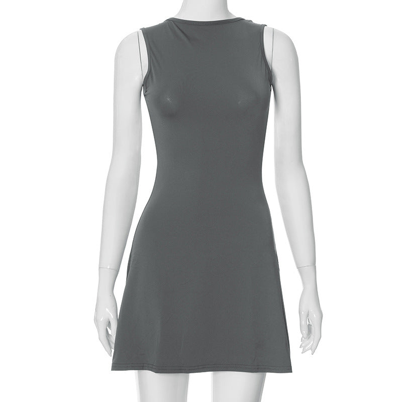 Backless Ruffle High-Waist Bodycon Mini Dress