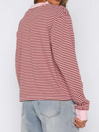 Sarah Express Women's Striped Oversized Round Neck Sweatshirt