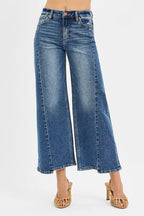Sarah Express Women’s High Rise Crop Wide Leg Jeans with Step Hem
