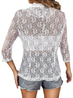 Sarah Express Women's Open Front Lace Cardigan
