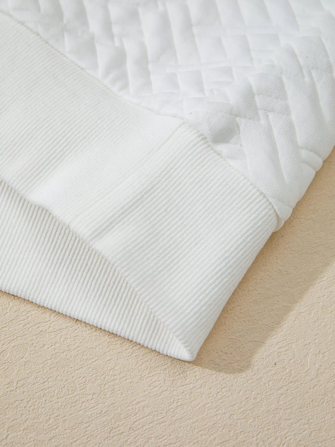 Sarah Express Women's Textured Johnny Collar Sweatshirt