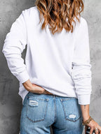 Sarah Express Women's Merry Christmas Graphic Long Sleeve Sweatshirt