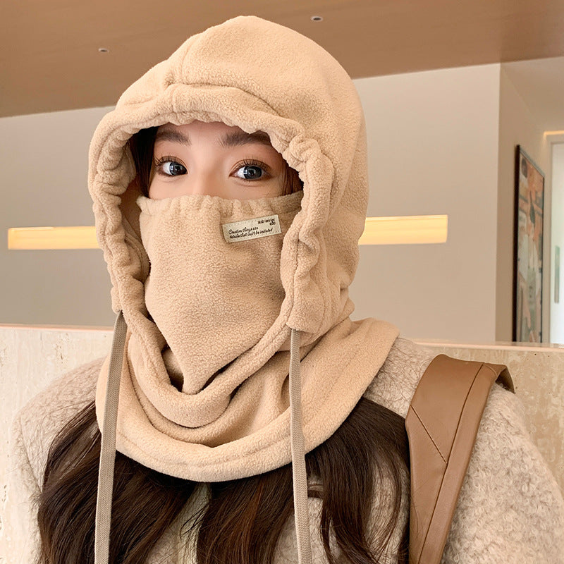 Women's Winter Cycling Hat Windproof Warm Rabbit Fur Dome Crown Beanie