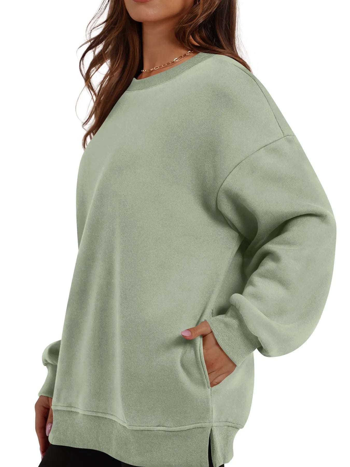 Sarah Express Women's Oversized Long Sleeve Crewneck Sweatshirt