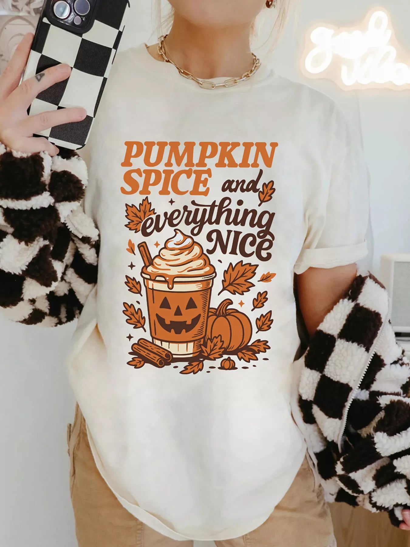 Sarah Express Women's Fall Vibe Thanksgiving Graphic T Shirt