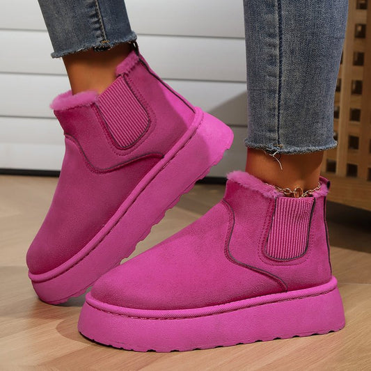 Sarah Express Women's Winter Snow Boots | Warm Plush Cotton Ankle Boots Round Toe
