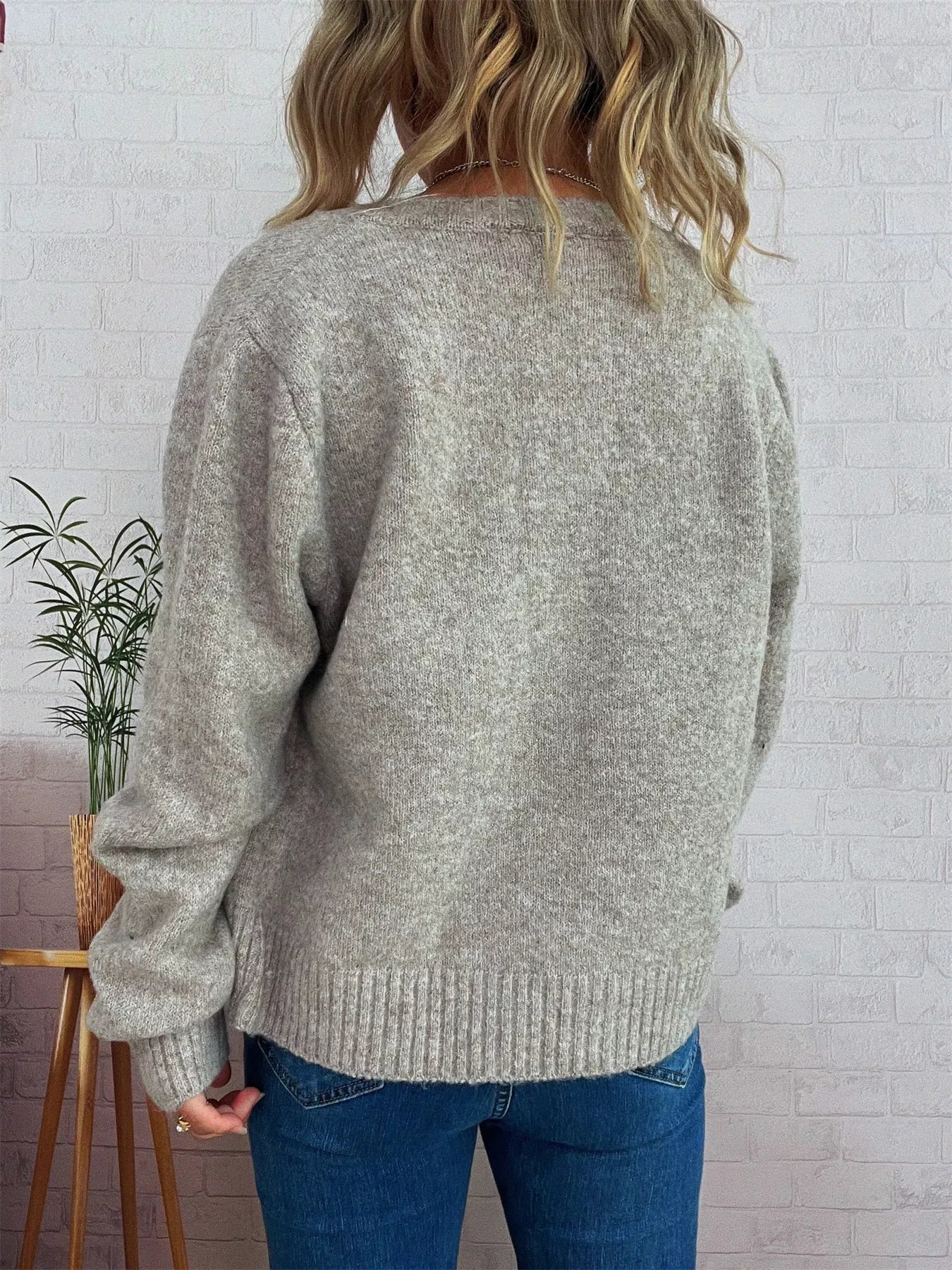 Sarah Express Women's Strawberry Button Up Long Sleeve Cardigan