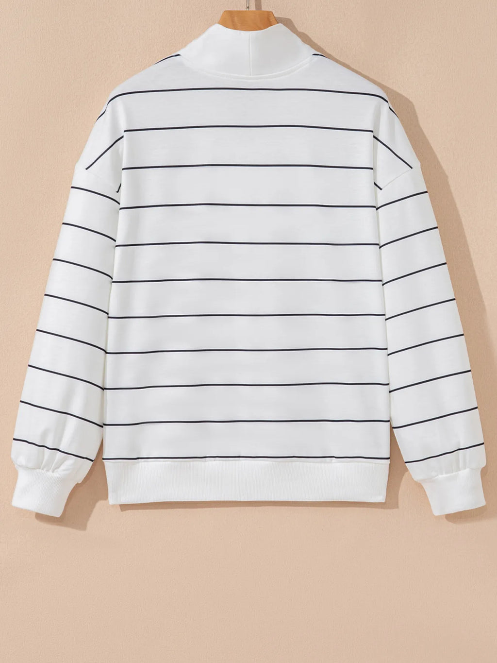 Sarah Express Women's Striped Quarter Zip Sweatshirt with Relaxed Fit