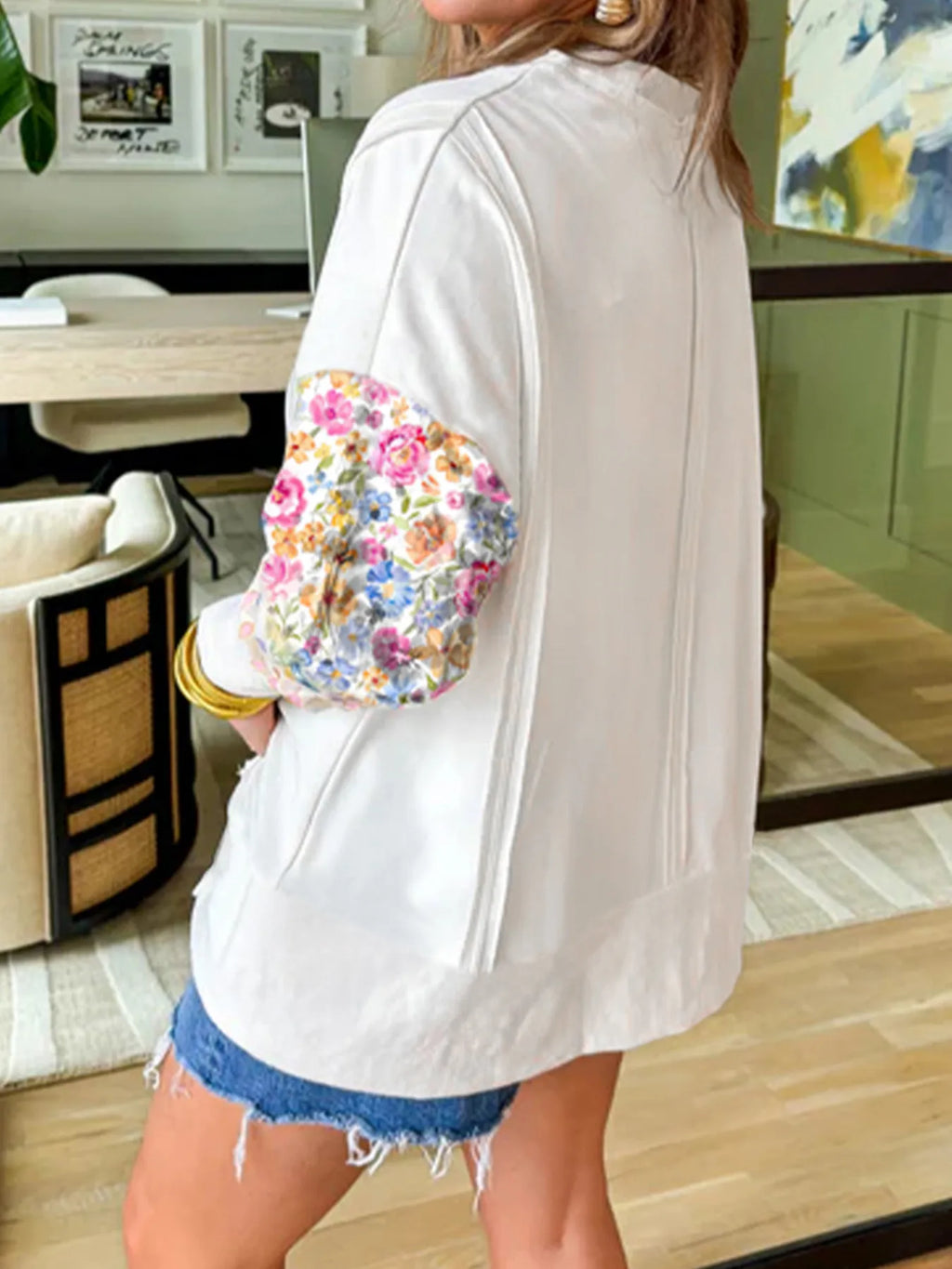 Sarah Express Women's Floral Print Long Sleeve Sweatshirt