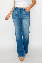 Sarah Express Women's Plus Size Distressed High Rise Bootcut Jeans
