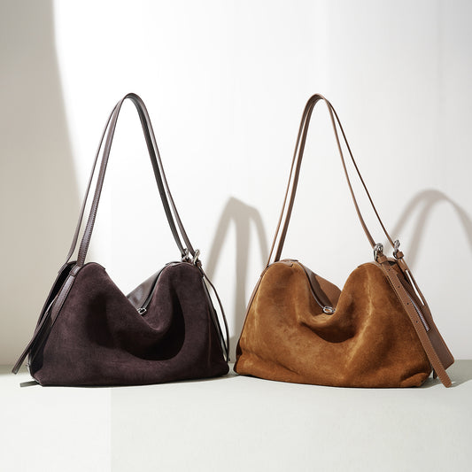 Sarah Express Large Capacity Genuine Leather Boston Tote Bag