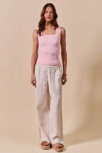 Sarah Express Women’s Two Tone Floral Seamless Tank Top with Lace