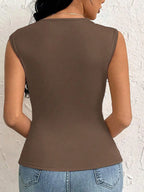 Sarah Express Women's Slit Asymmetrical Tank Top