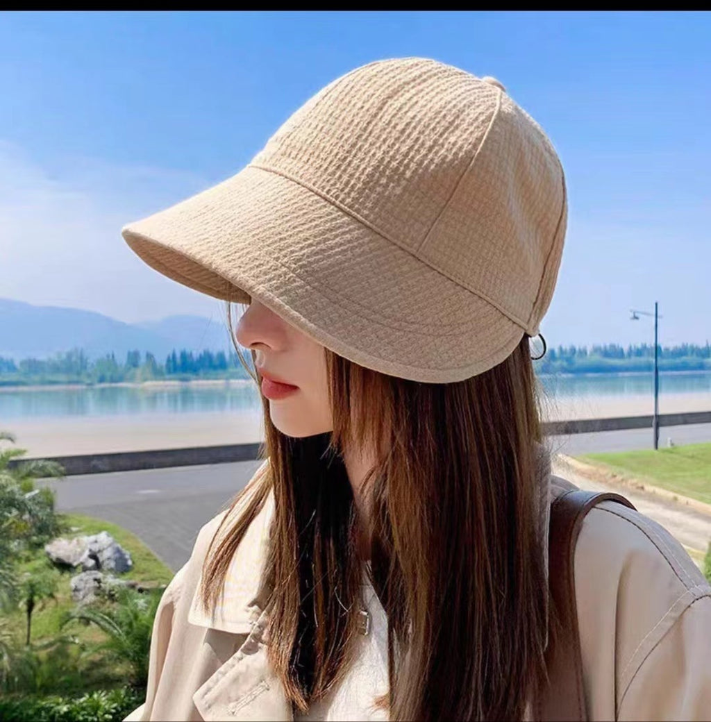 Women's Sun Protection Hat Waffle Texture Adjustable Dome Crown