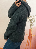 Sarah Express Women's Flower Long Sleeve Hooded Sweater