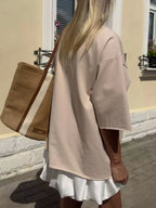 Sarah Express Women's Round Neck Half Sleeve Oversized T-Shirt