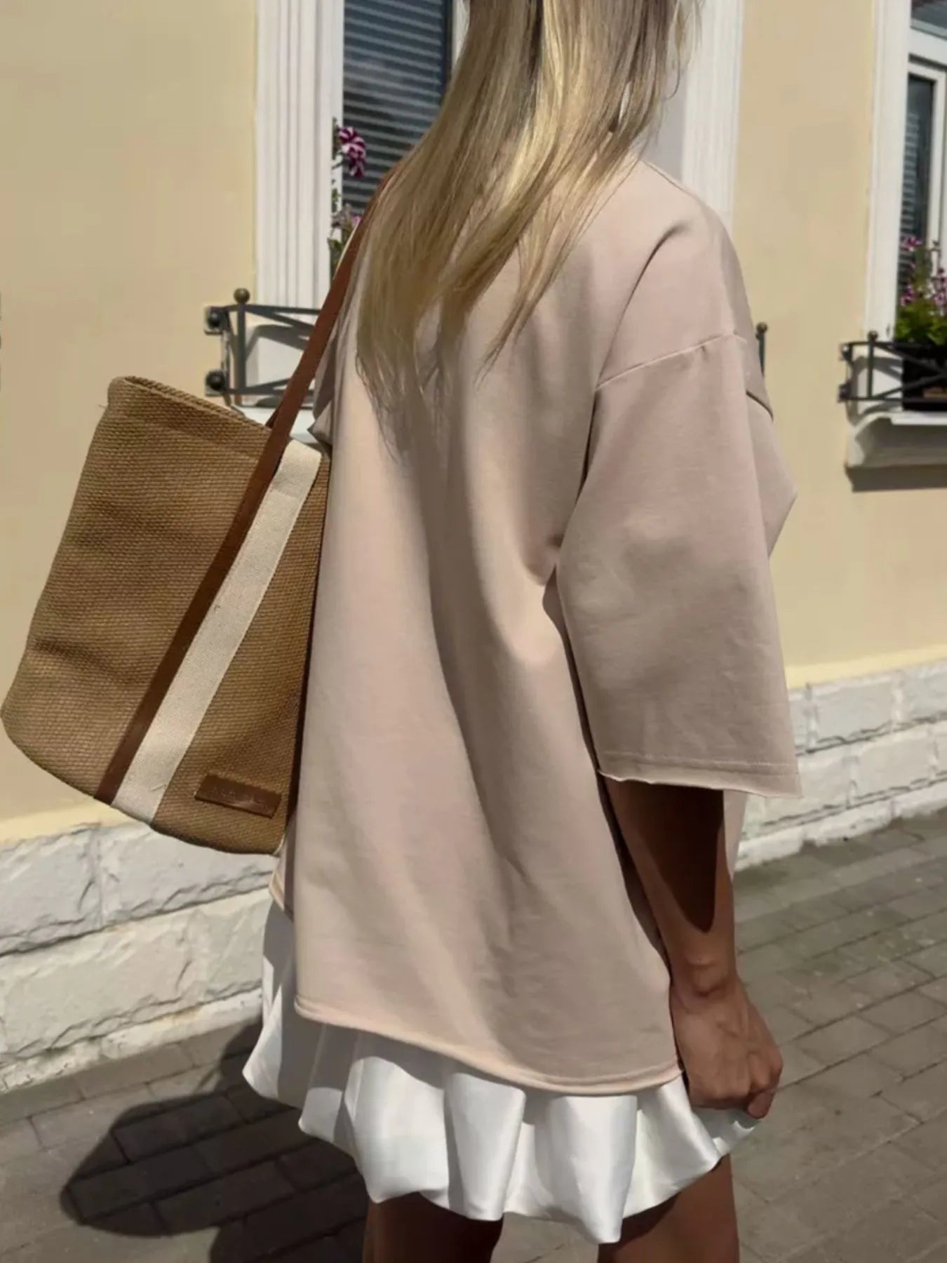 Sarah Express Women's Round Neck Half Sleeve Oversized T-Shirt