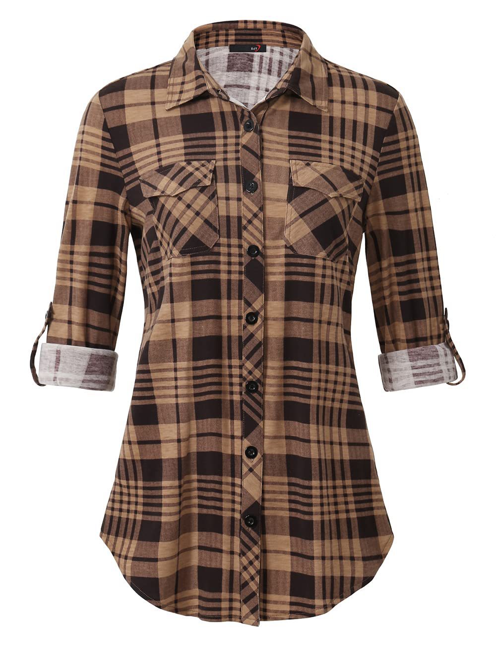 Women's Plaid Button Front Shirt Long Sleeve Casual Cardigan