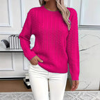 Women's Twist Detail Round Neck Knit Sweater Pullover