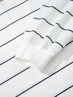 Sarah Express Women's Striped Quarter Zip Sweatshirt with Relaxed Fit