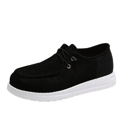 Sarah Express Women's Breathable Elastic Band Flat Shoes | Cloth Upper Round Toe Casual Walking Flats
