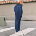 Women's Skinny Stretch Denim Jeans - High Waist Pencil Pants