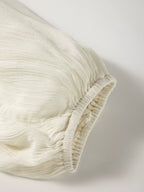 Sarah Express Women's Floral Embroidered Textured Puff Sleeve Loose Shirt