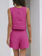 Sarah Express Women's Square Neck Tank and Shorts Set