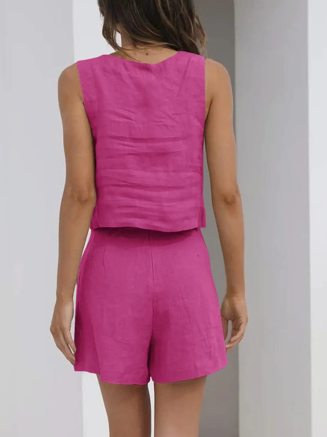 Sarah Express Women's Square Neck Tank and Shorts Set