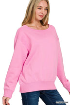 Trendsi Zenana Fleece Boat Neck Sweatshirt