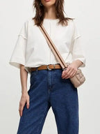 Sarah Express Women's Round Neck Half Sleeve T-Shirt - Oversized Basic Style