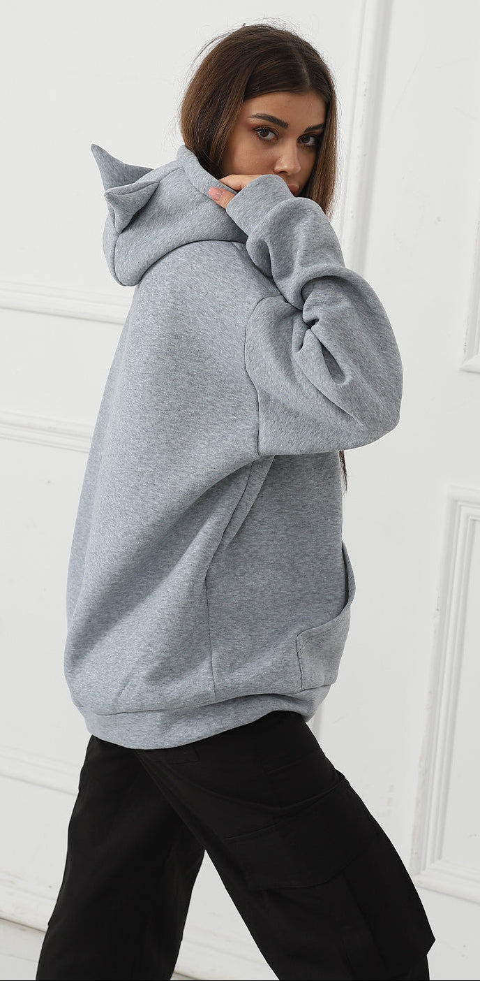 Sarah Express Women's Printed Long Sleeve Hoodie Sweatshirt - Casual Pullover Top