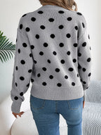 Sarah Express Women's Polka Dot Round Neck Sweater