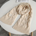 Women's Twisted Knit Winter Scarf Soft Plush Long Warm Accessory