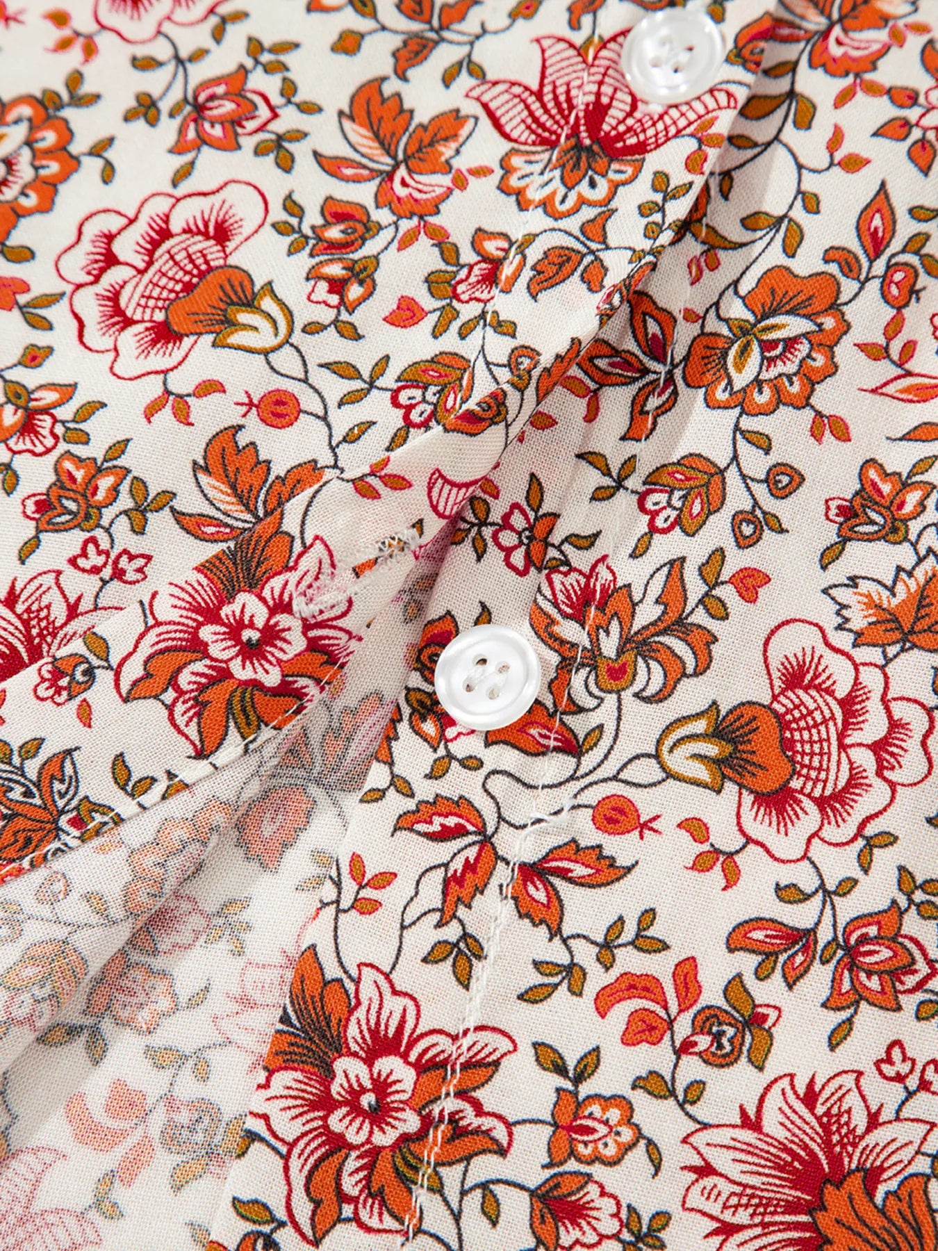 Sarah Express Women's Floral Long Sleeve Button Down Blouse