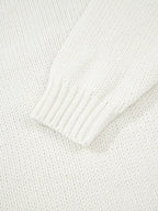 Sarah Express Women's Embroidered Bow Boots Graphic Drop Shoulder Sweater