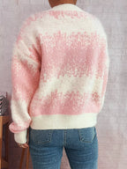 Sarah Express Women's Ribbed Hem Button Up Cardigan