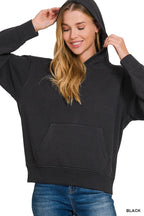 Trendsi Zenana Fleece Kangaroo Pocket Hoodie