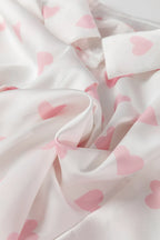 Sarah Express Women's Heart Print Collared Neck Long Sleeve Shirt