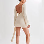 Women's Y2K Long Sleeve Backless Mini Dress