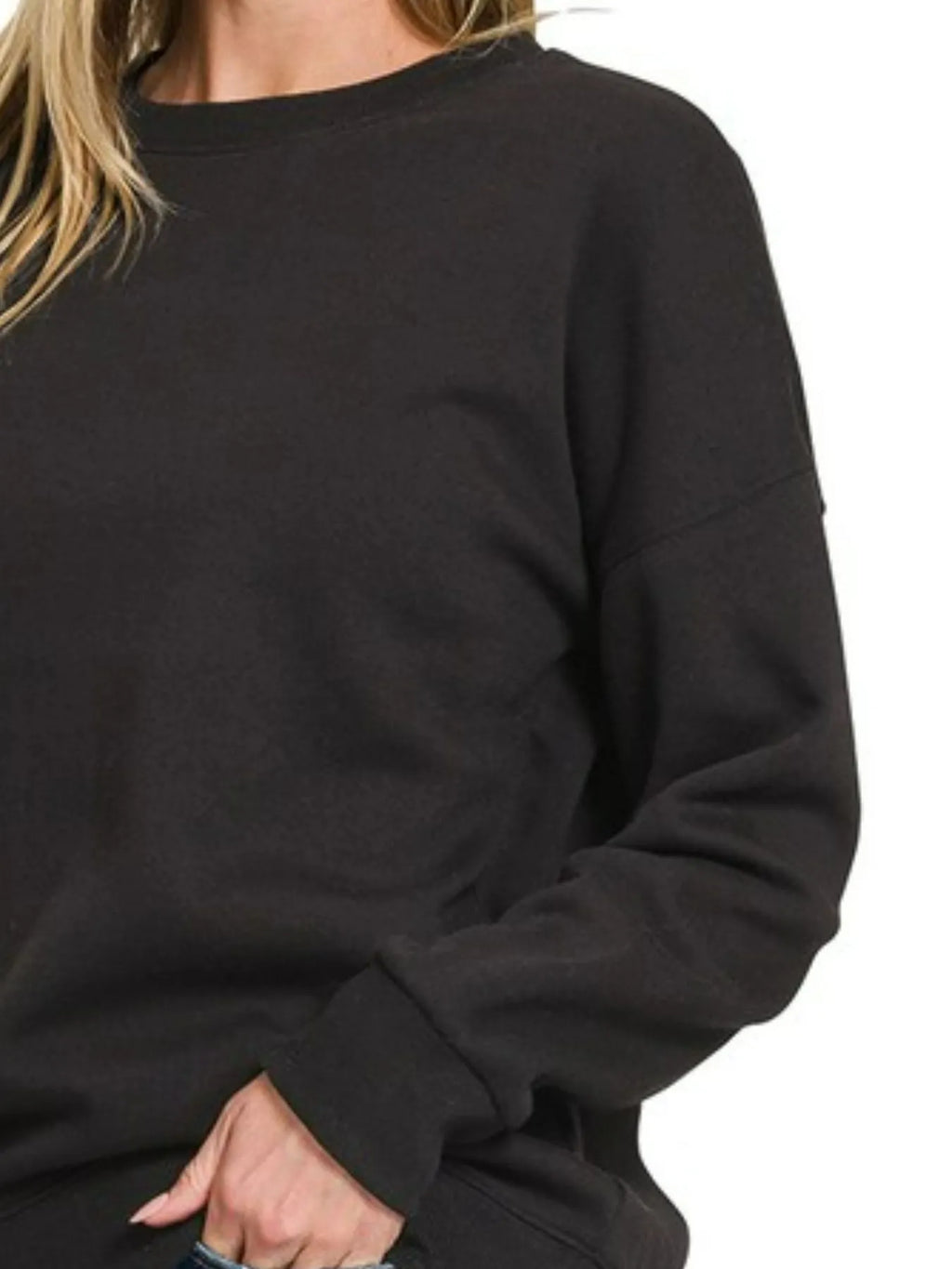 Sarah Express Women’s Plus Size Oversized Fleece Drop Shoulder Sweatshirt