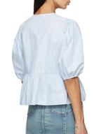 Sarah Express Women's Puff Sleeve Bow Tie Blouse