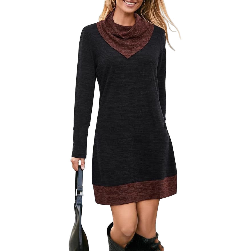 Sarah Express Women's Black Long Sleeve Pullover Professional Dress