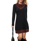 Sarah Express Women's Black Long Sleeve Pullover Professional Dress