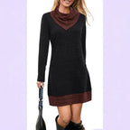 Sarah Express Women's Black Long Sleeve Pullover Professional Dress