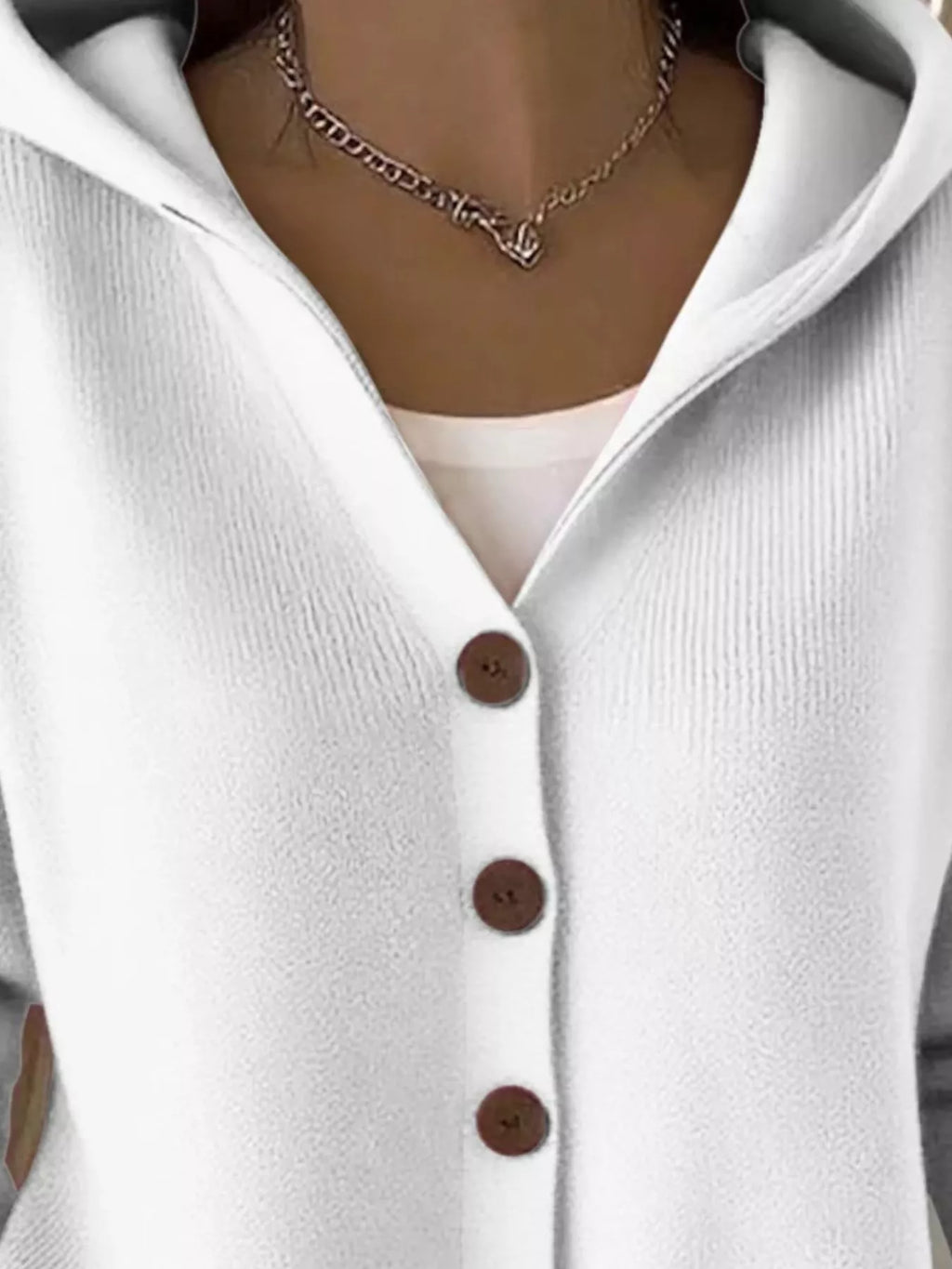 Sarah Express Women's Hooded Button-Front Soft Knit Cardigan Plus Size