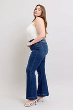 Sarah Express Women’s Plus Size High Rise Flare Jeans Stretch Denim
