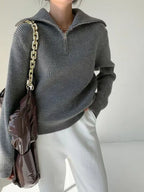 Sarah Express Women's Half-Zip Long Sleeve Sweater